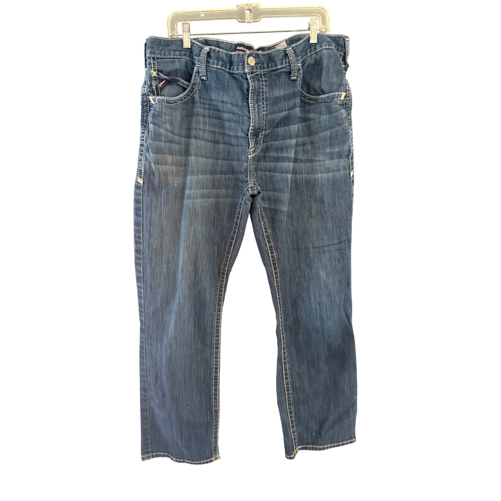 Ariat FR M4 Low Rise Work Horse Mens Jeans 42x32 Blue Straight Flame Resistsnt
